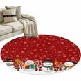 thumbnail image 6 of Red Snowman Round Rug 3ft Washable Circle Entryway Rugs Non Slip Christmas Winter Snowflake Xmas Tree Area Rug Indoor Floor Carpet for Bedroom Kitchen Living Room Home Office Dining Room Nursery, 6 of 8