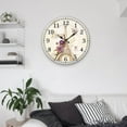 thumbnail image 4 of Reloj de pared de madera con números arábigos, redondo, silencioso, vintage, rústico, de 30 cm. C, 4 of 7