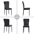 thumbnail image 3 of KEIVVAKN Velvet Black Dining Room Chairs Set of 6 Kitchen Chairs Eergonomic Upholstered Padded Seat Metal Frame High Back Armless, 3 of 8