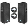 Seismic Audio Pair of Dual 12" DJ Loudspeakers and 35' Speaker Cables - Dual 12" Band Karaoke - SA-122T-PKG22