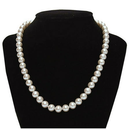 - Elegant 9.5-10mm White Freshwater Cultured Pearl Necklace In 925 Sterling Silver