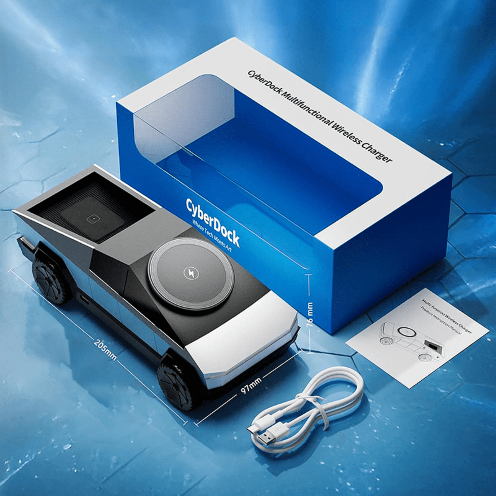 CyberDock 3-in-1 Magnetic Wireless Charging Station for iPhone, Apple Watch & AirPods, Fast Charging Stand
