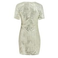 thumbnail image 5 of Sakmal Cocktail Summer Dresses for Women Mini Sexy Silver Party Dress Wrap Short Sleeve Dresses, 5 of 8