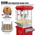 thumbnail image 2 of Commercial Popcorn Maker Machine with Cart 850W 8 Oz Kettle Movie Theater Style Popcorn Popper, Tempered Glass, 48 Cups Per Batch, Includes Scoops, Storage Cabinet, Red for Parties Events, 2 of 8