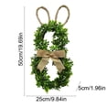 thumbnail image 3 of OAVQHLG3B 19.6 Inch Easter Bunny Wreath Spring Bunny Shaped Artificial Garland with Greenery Flower & Bow , Knot for Front Door Summer Spring Farmhouse Holiday, 3 of 6