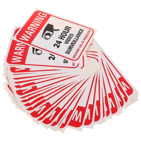 Niceauty Security Camera Sign Sticker with Adhesive Design for Shopping Mall and Office Use