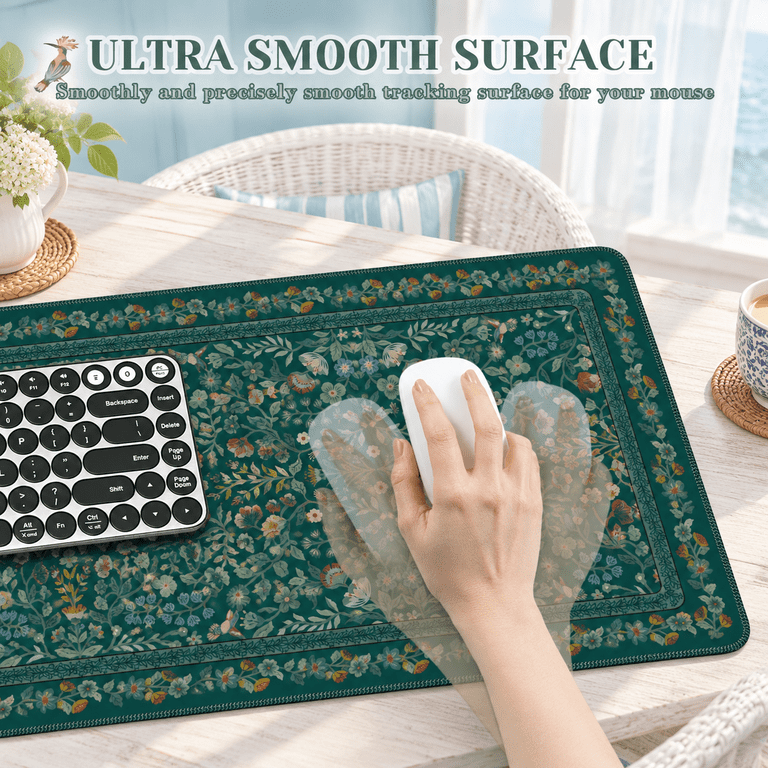 Aesthetic Fldesk Mat Retro Mouse Pads 31.5x11.8in Deep Green - Walmart.com