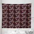 thumbnail image 1 of Shapes Tapestry, Geometric Rectangle Frames Retro Patterns Polka Dots and Houndstooth, Fabric Wall Hanging Decor for Bedroom Living Room Dorm, 5 Sizes, Scarlet White Black, by Ambesonne, 1 of 1
