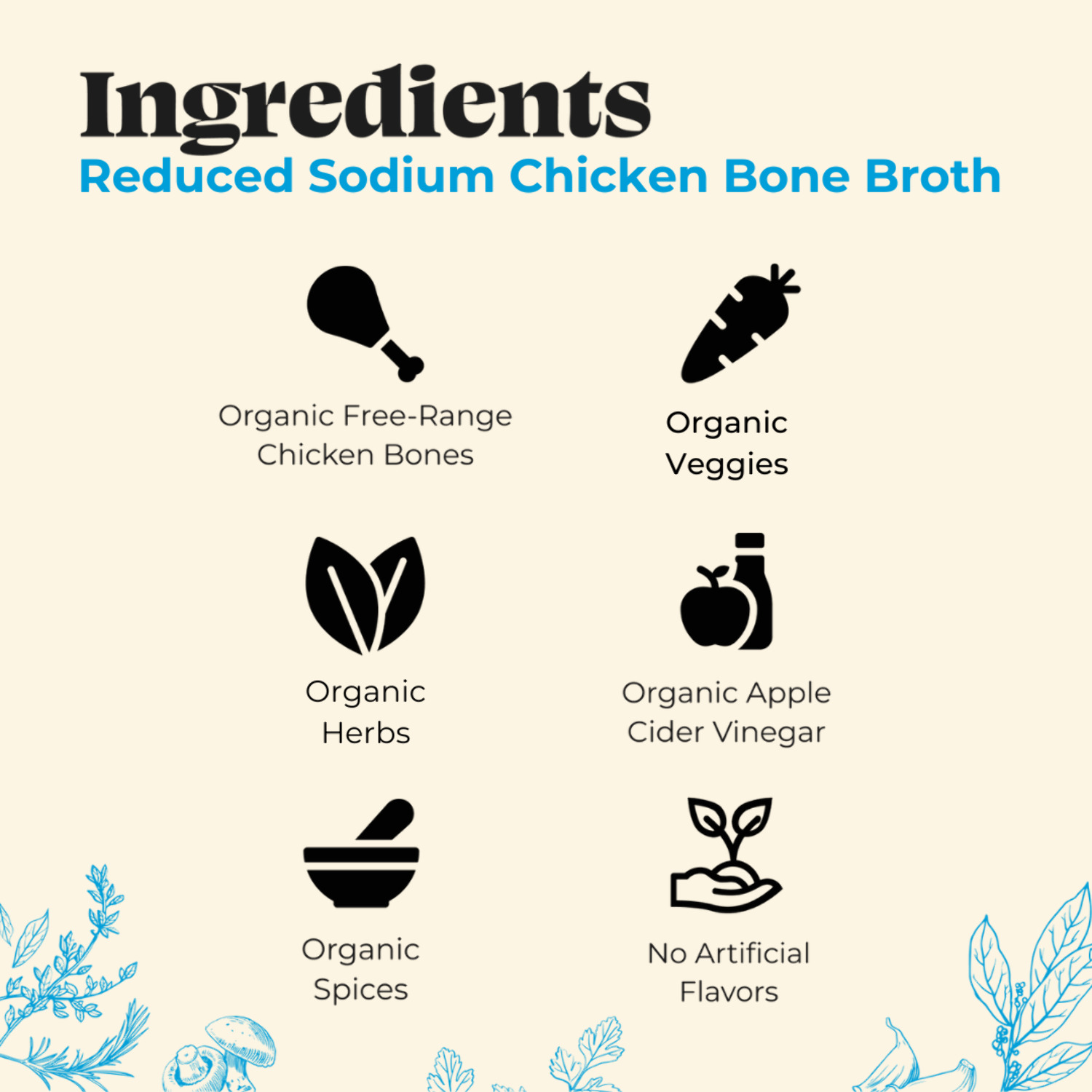 6 Pack: Reduced Sodium Chicken Bone Broth