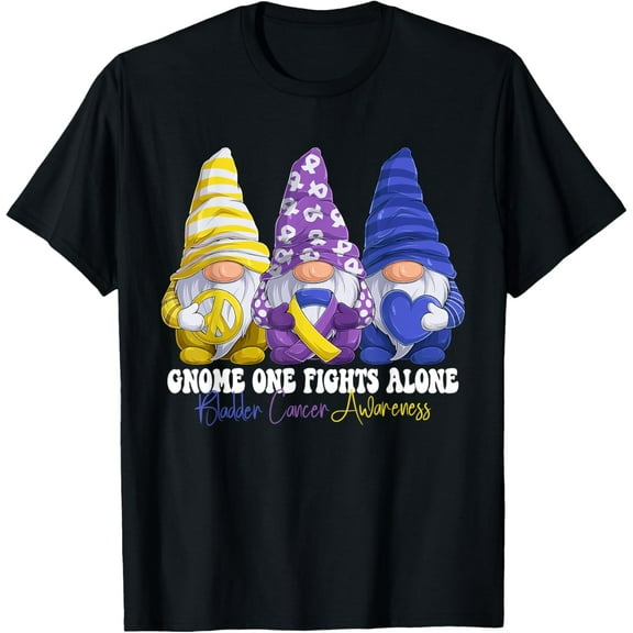 t-shirt Funny Gnomies Bladder Cancer Awareness Month Purple Ribbon T-Shirt mens,black,women,funny,journey,Crew Neck, Short Sleeve,printing