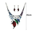 thumbnail image 6 of Xinyolin 1 Set Dangle Earrings Oil-dropping Multi-layers Crossed Rhinestone Enamel Leaf Statement Necklace Kit Fashion Jewelry, 6 of 8