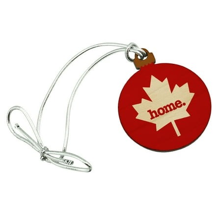 Maple Leaf Christmas Decorations Canada Maple Leaf Home Country Solid Red Officially Licensed Mini Small Tiny Wood Christmas Tree Holiday Ornament ()