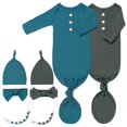 thumbnail image 1 of Conjunto de bata con nudos Noah Baby, suave y sedoso, para recién nacidos para niñas, 1 of 7
