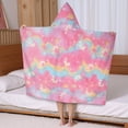 thumbnail image 5 of Pink Tie Dye Pattern Hooded Bath Towel，50"x30" for Ages 3 To 12 Kids, Quick Dry Lightweight Soft Microfiber Hood Beach Towel Cover Up for Kids, 5 of 7