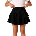 thumbnail image 2 of ATOGUTA Floral Skirts for Girls Black Elastic High Waist A-Line Short Mini Skirt for School Casual 5T-16, 2 of 7