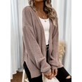 thumbnail image 3 of Cozy Solid Color Open Front Long Sleeve Cardigan Women Casual Fall & Winter Clothing, 3 of 11
