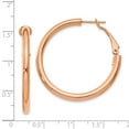 thumbnail image 4 of Primal Gold 14 Karat Rose Gold 3x30mm Round Omega Back Hoop Earrings, 4 of 4