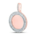 thumbnail image 2 of Macey Worldwide Jewelry 10k Rose Gold Mens Baguette Diamond Memory Circle Charm Pendant 1-1/2 Ctw, 2 of 3