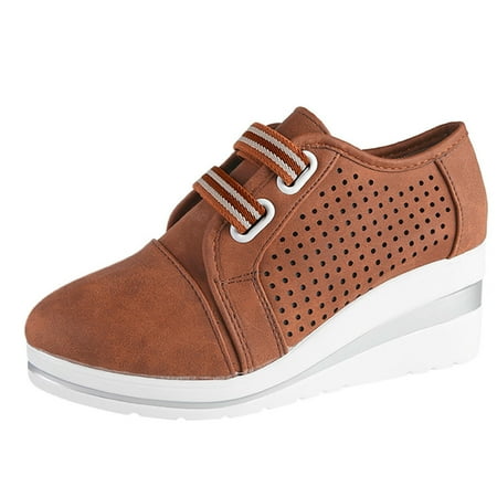 

QYZEU Travel Shoes for Women Casual Summer Shoes for Women Women s Large Size Low Top Fashionable Casual Shoes Sneaker Shoes Comfortable Casual Dressy Shoes Brown 41