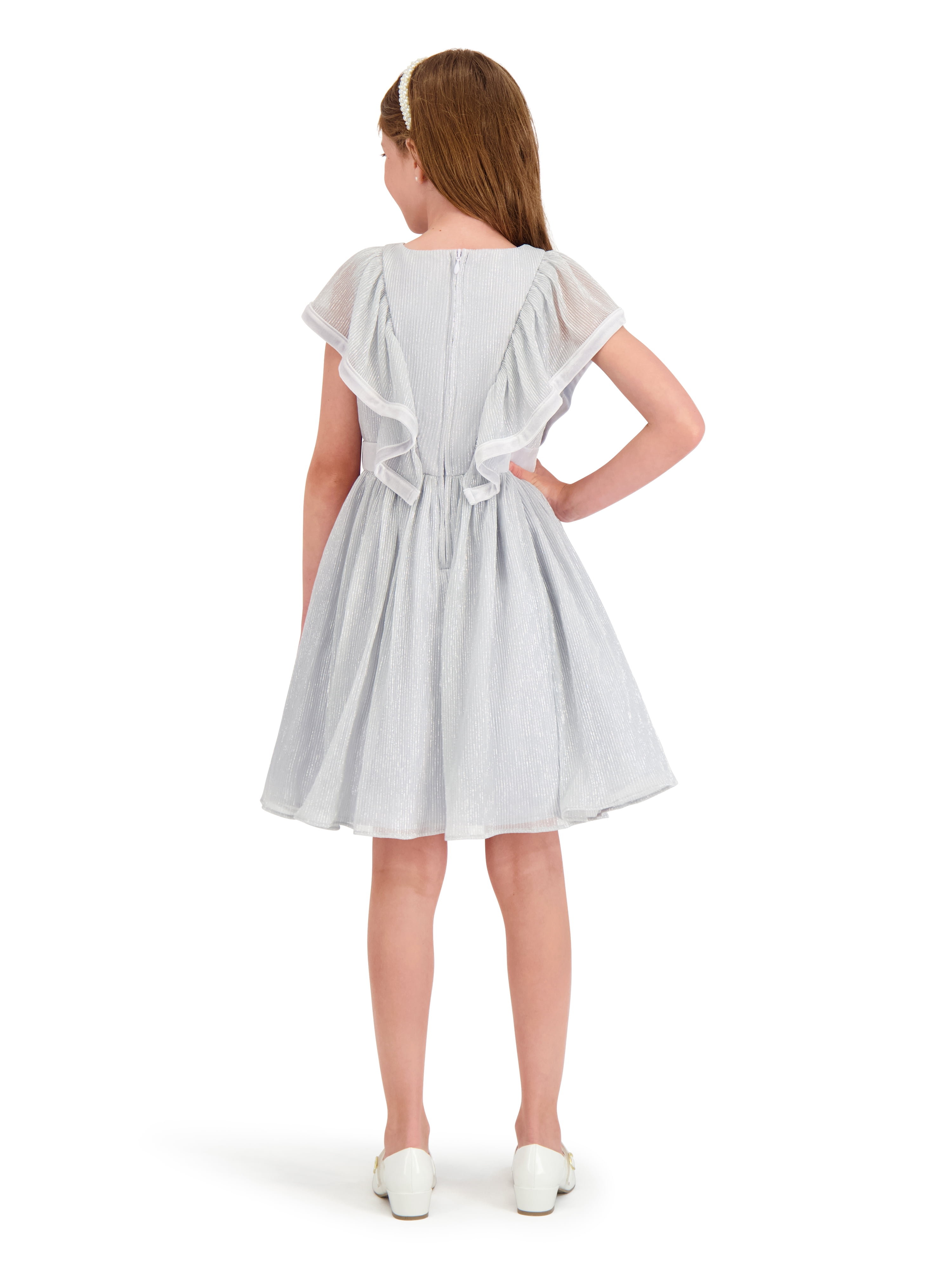 Kensie Girl Metallic Pleated Dress, Sizes 4-16