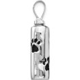 thumbnail image 2 of Sterling Silver Rhodium-Plated Enameled Paw Prints Ash Holder Pendant (23.2 X 7.15) Made In Thailand qp5323, 2 of 5