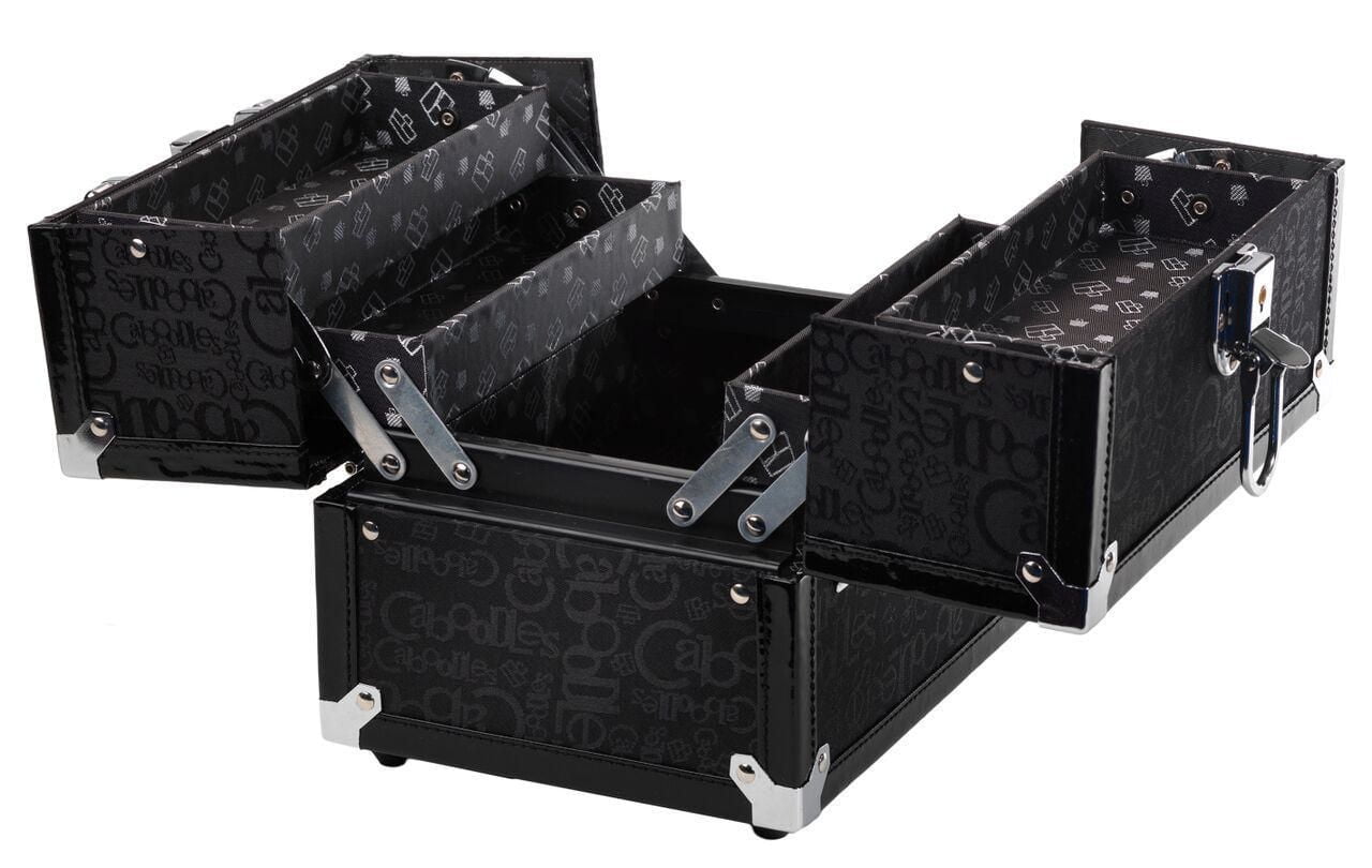 Caboodles Boîte cosmétiques noire de 8.5 pouces - 4 plateaux