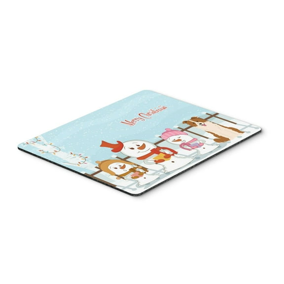Merry Christmas Carolers Border Collie Red White Mouse Pad Hot Pad or Trivet