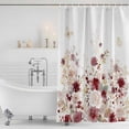 thumbnail image 2 of Red Spring Floral Shower Curtain Set - Long 72" x 84" Washable Bathtub Curtain with 12 Hooks, Elegant Pastoral Flowers Watercolor Waterproof Fabric Stall Shower Curtains for Bathroom/Bathtub Décor, 2 of 6