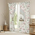 thumbnail image 3 of Feelyou Girl Rabbit Animal Black Out Curtains, Pink Floral Curtains Pack of 2 (42x63 Each), 3 of 6