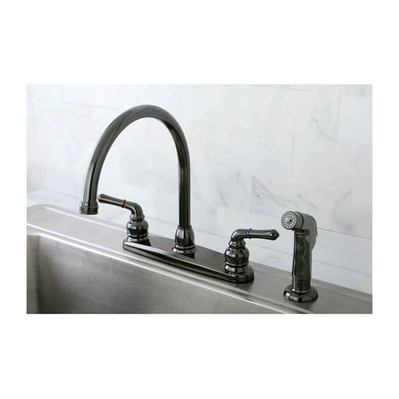 Kingston Brass Water Onyx Double Handle Kitchen Faucet With Side Spray