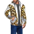 thumbnail image 2 of Goofa Leopard Gnomes Pattern Mens Full-zip Hoodie, Zip-up Pullover Hooded Sweatshirt, Kangaroo Pocket Hoodie Ideal for Daily Wear, Travel, and Home-XX-Large, 2 of 5