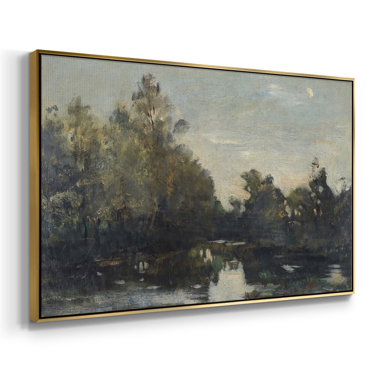 Vintage Landscape-CCCXCV By Wexford Home Framed in Gold Wood Gallery Wrapped Canvas 17 in. x 25 in.