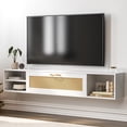 thumbnail image 7 of ARICOEASY Minimalist Floating TV Stand for up to 75" with Storage Cabinet Door for Living Room, White, 7 of 7