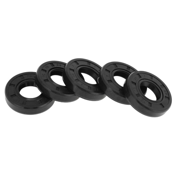 Sellos de aceite universales Unique Bargains TC de doble labio con resorte de acero, anillo de sello para eje rotativo 15x32x7mm, caucho NBR negro de alta presión, 5 Pcs