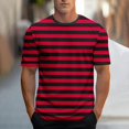 thumbnail image 6 of Afuyipoi Men's Stylish Sporty Stripe Print T-Shirt,Classic Athletic Round Neck Casual T-Shirts Red 2XL, 6 of 6