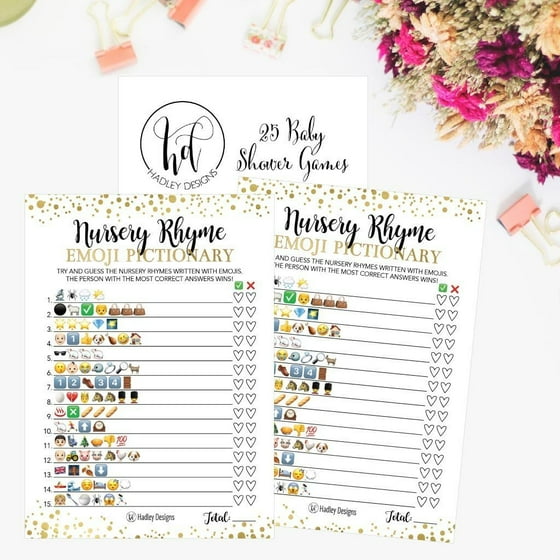 25 Emoji Nursery Rhyme Baby Shower Game Party Ideas For Pictionary 25 Emoji Nursery Rhyme Baby Shower Game Party Ideas For Pictionary