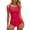 Red #057, variant on Womens One Piece Swimsuits Tummy Control 2026 Modest Mesh Scoop Neck Slimming Full Coverage Bathing Suit Swimwear Beach Hot Pink L