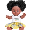 thumbnail image 4 of Muñeca de Simulación, Colección de Regalos de Cumpleaños, Linda Muñeca Negra Africana, Muñeca Negra Africana de , Muñeca Negra para Niñas, B Amarillo Yotijar Juguetes De Muñeca, 4 of 6