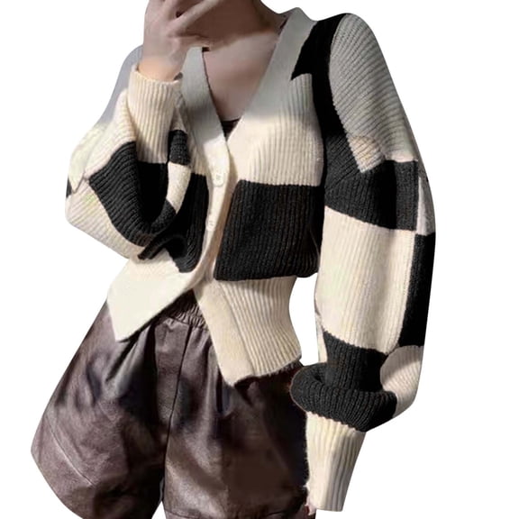 Vedolay Fall Sweaters for Women Casual Cardigan Long Sleeve Knitted Sweater Black,One Size