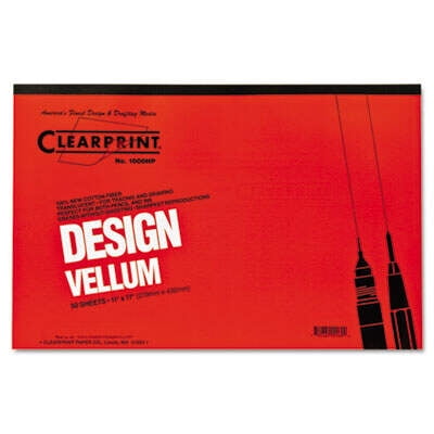 Clearprint Design Vellum Paper, 16lb, 11 x 17, Translucent White, 50/Pad