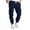 Navy, variant on ZZHZGZ Sweatpants for Men Cargo Pants for Men Big and Tall Plus Size Pockets Relaxed Elastic Waist Hiking Jogger Tapered Pant Casual Solid Comfort Work Trousers M
