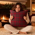thumbnail image 5 of Christmas Tartan Plaid Throw Pillow, Soft Woven Cotton Cushion with Removable Cover, Festive Holiday Decor for Sofa Couch Living Room, Traditional, Lazyguy, 5 of 7