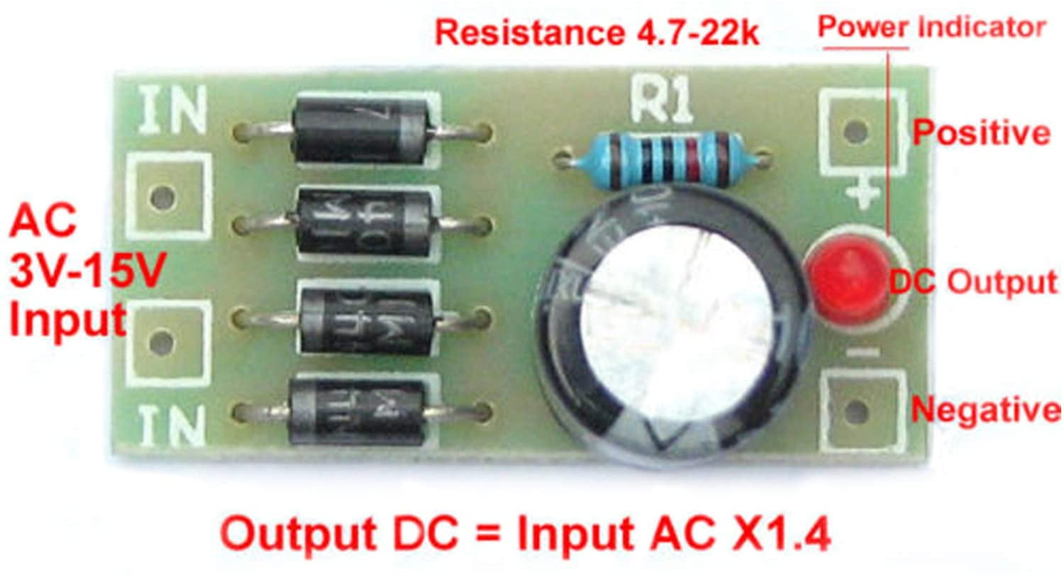 AC-DC Converter 6/12/24V to 12V Full-bridge Rectifier Filter Power Supply Module 