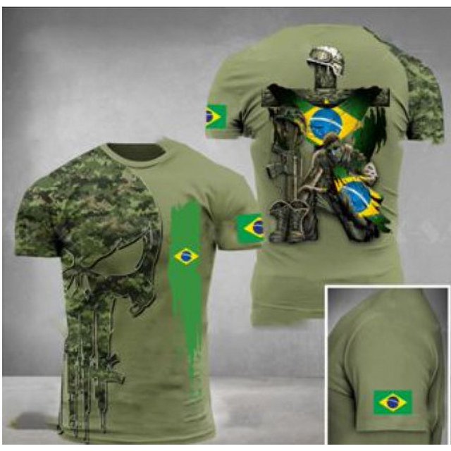 t-shirt à Imprimé Drapeau Français 3d, Procédé flexible, Style de Rue, Manches Courtes, Haut pour Homme