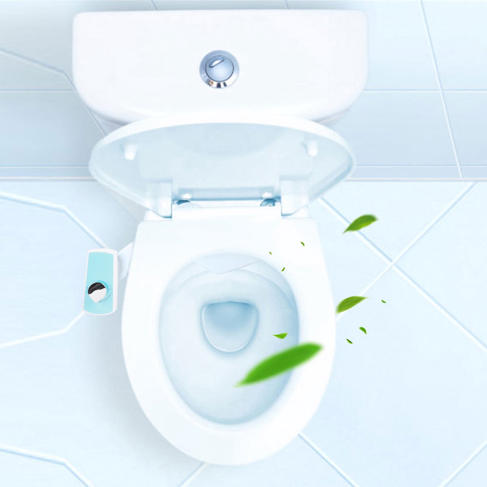 M Buder Non-Electric Bidet Toilet Seat Attachment with Hot and Cold Water Mechanical Spray, US Adapter Included, White