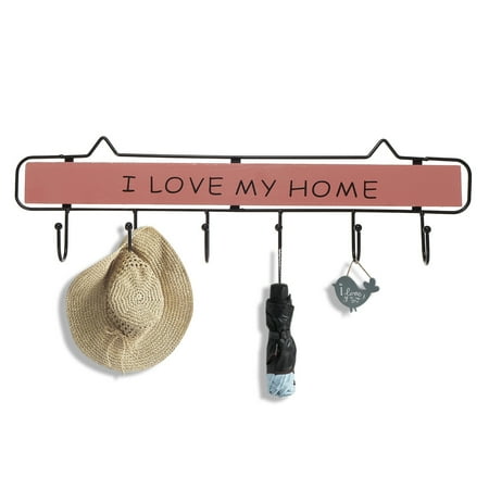 Outdoor Spa Towel Rack Bestller 6 Hook Wood Wall Mounted Coat Hanger Hat Towel Pants Bag Keys Organizer Holder Rack Towel Rail Bathroom Bedroom Door Indoor Outdoor ()