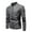 Gray, variant on IYTR Plus Fleece Leather Jacket with Pocket Zipper Stand-up Collar Solid Color Long Sleeve Jacket Mens Leather Jackets Black M