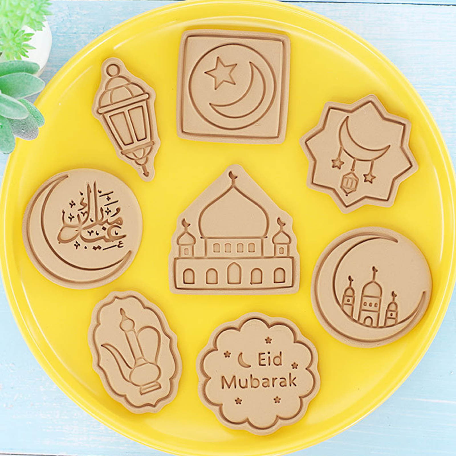 Aurasky 8pcs Emporte Piece Eid Mubarak, Emporte Pièce Ramadan 3D Fondants  Bricolage, Biscuit Gâteaux Moule, Cookie Cutter I'Aaïd Mubarak Mold Ramadan