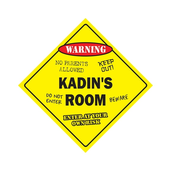 Kadin's Room Sign Crossing Zone Xing | Indoor/Outdoor | 20" Tall kids bedroom decor door children's name boy girl