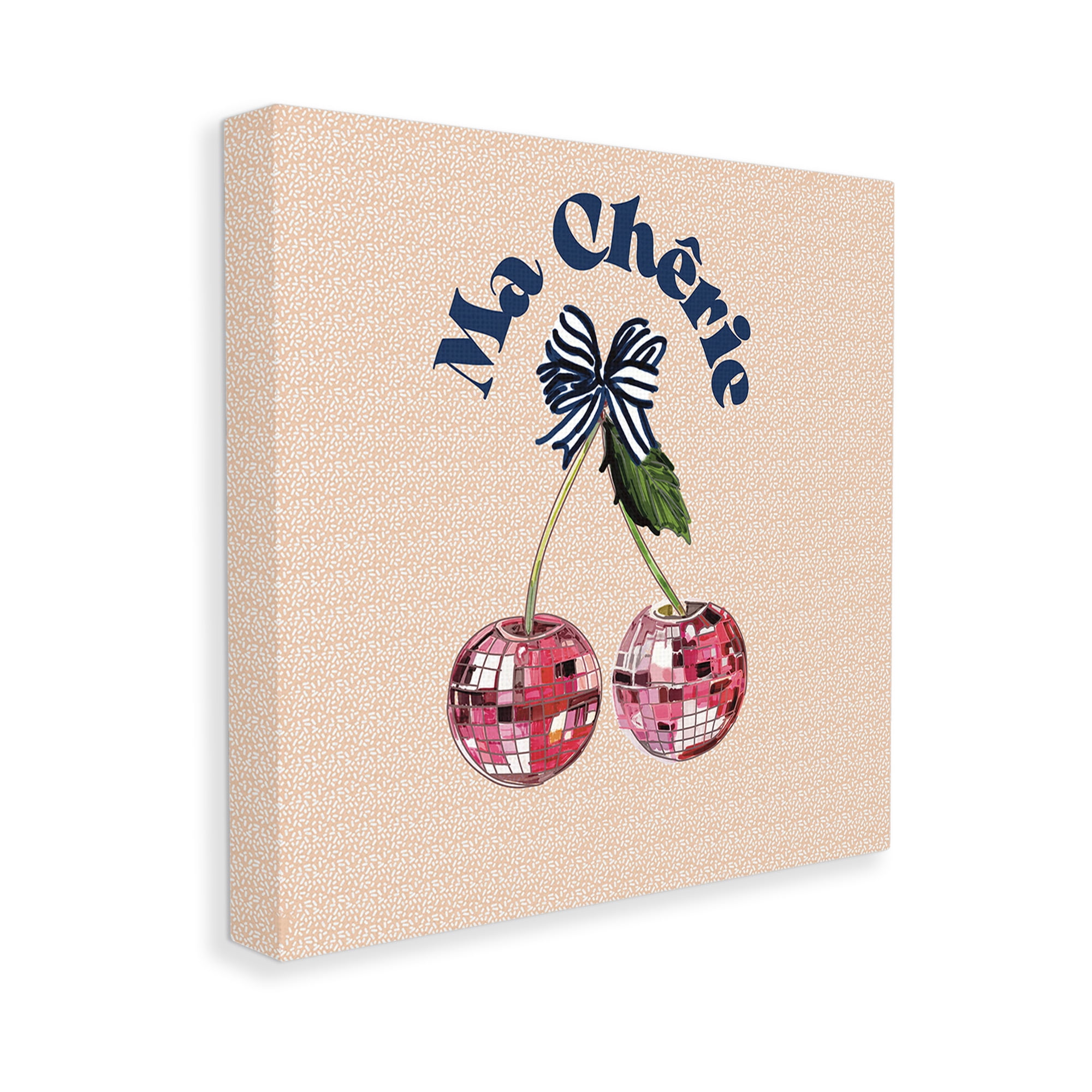 Stupell Industries Patterned Ma Cherie Food & Beverage Painting Gallery Wrapped Canvas Art Print Wall Art, 17 x 17